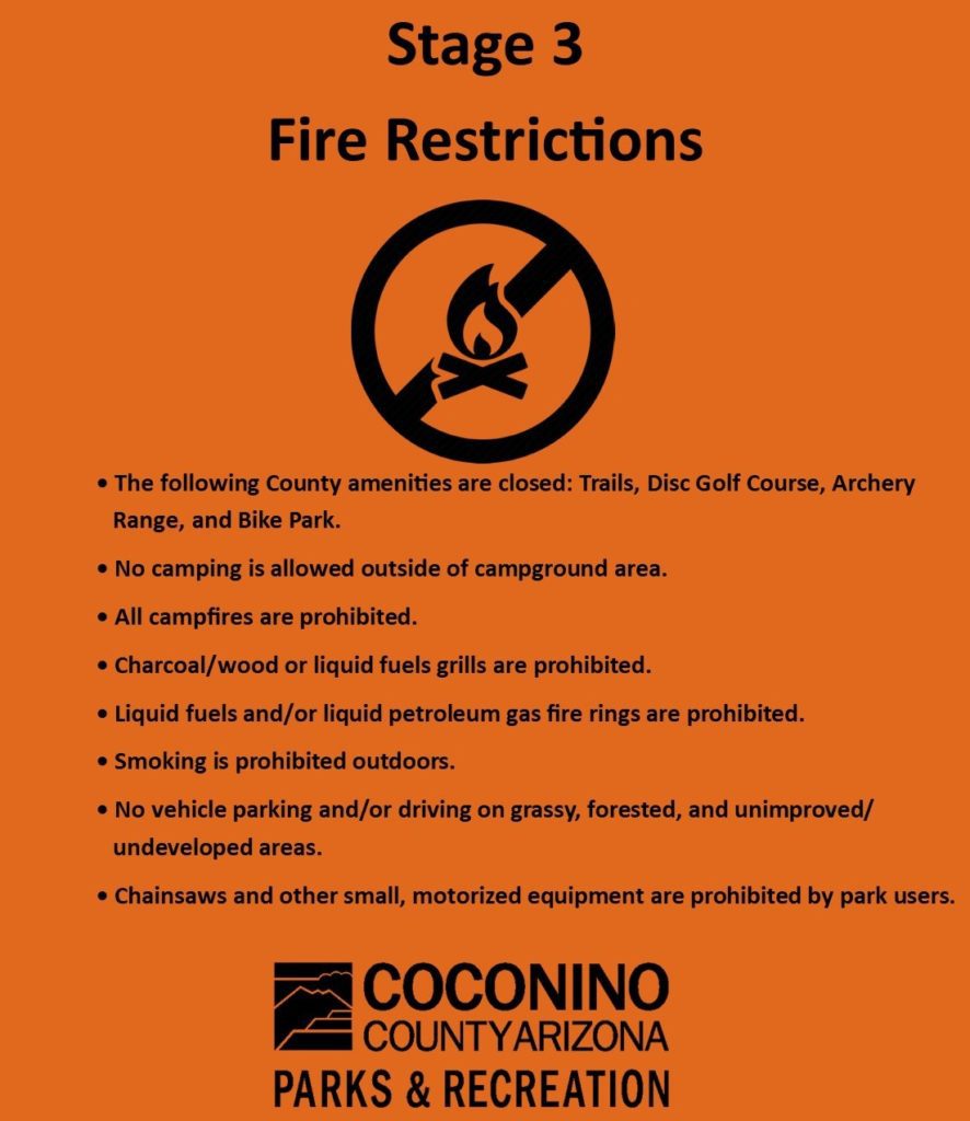 Coconino County Stage 3 Fire Restrictions - Flagstaff, Arizona